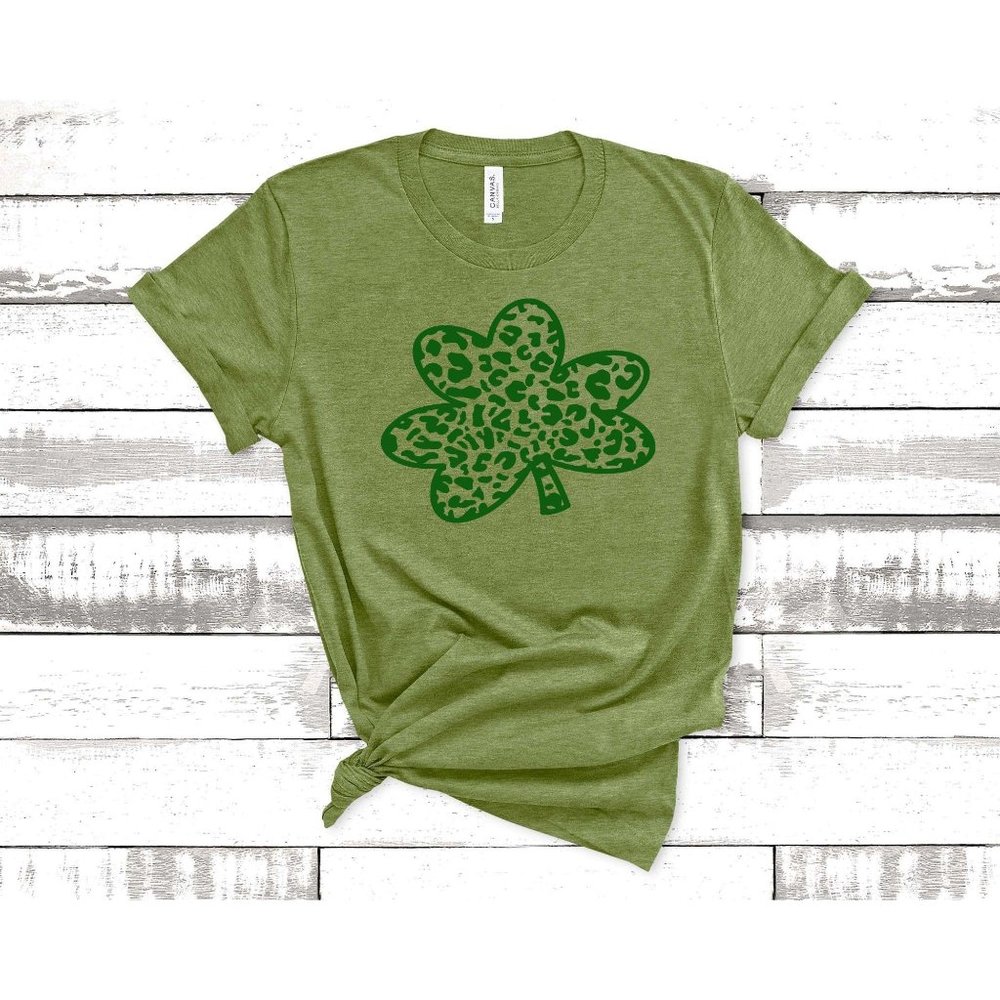Green Leopard Shamrock Tee